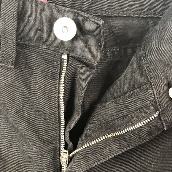 Staud Jeans Womens 27 Black Denim Contrast White Pockets Designer Tapered USA - Picture 14 of 16